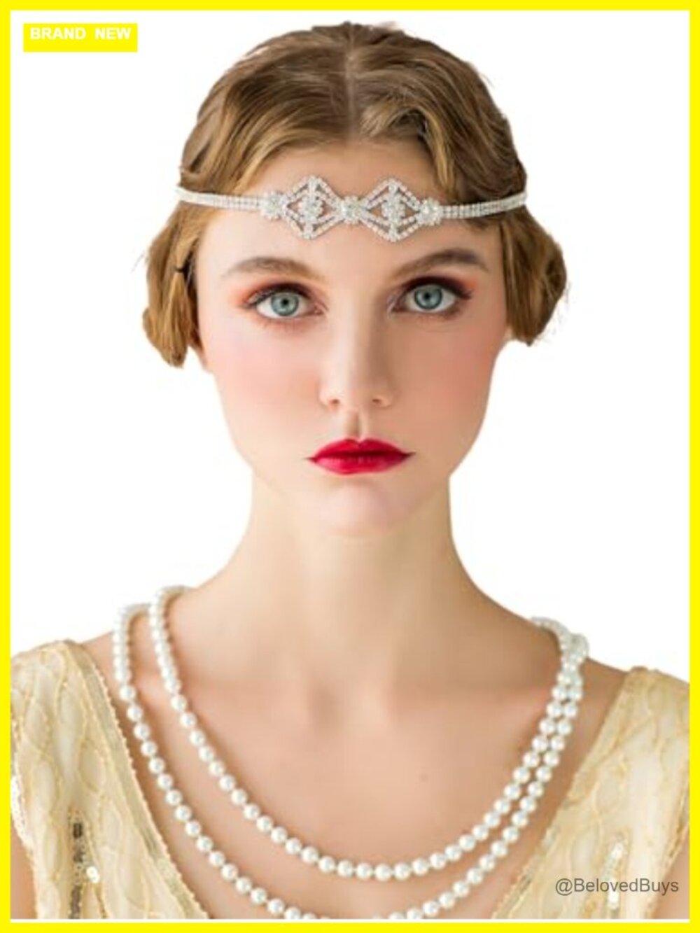 1920s Rhinestone Flapper Headband Gatsby Party Hair Accessory
